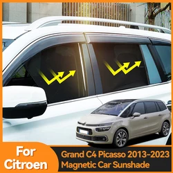 For Citroen Grand C4 Picasso 2013-2023 Magnetic Car Sunshade Sun Visor Front Windshield Curtain Rear Side Window Sun Shade