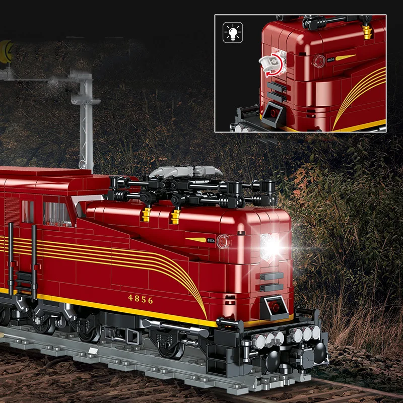 Classic City Vehicle Building Block RailWay Construction Brick Vintage Express Train Educational Toys Collection With Light