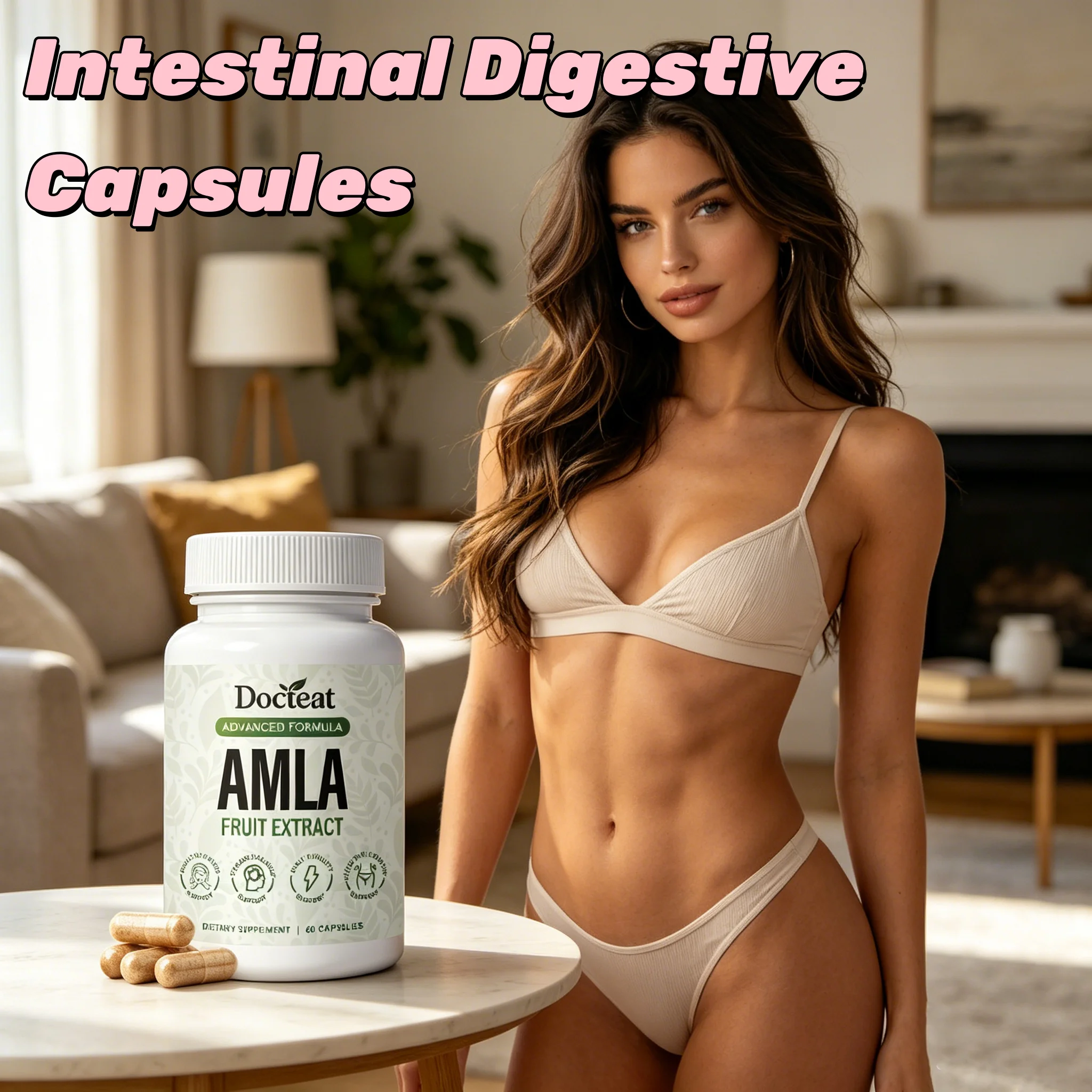 

Intestinal Cleanse Detox Capsules Digestive Support Probiotics Prebiotics Gut Relief Constipation Bloating