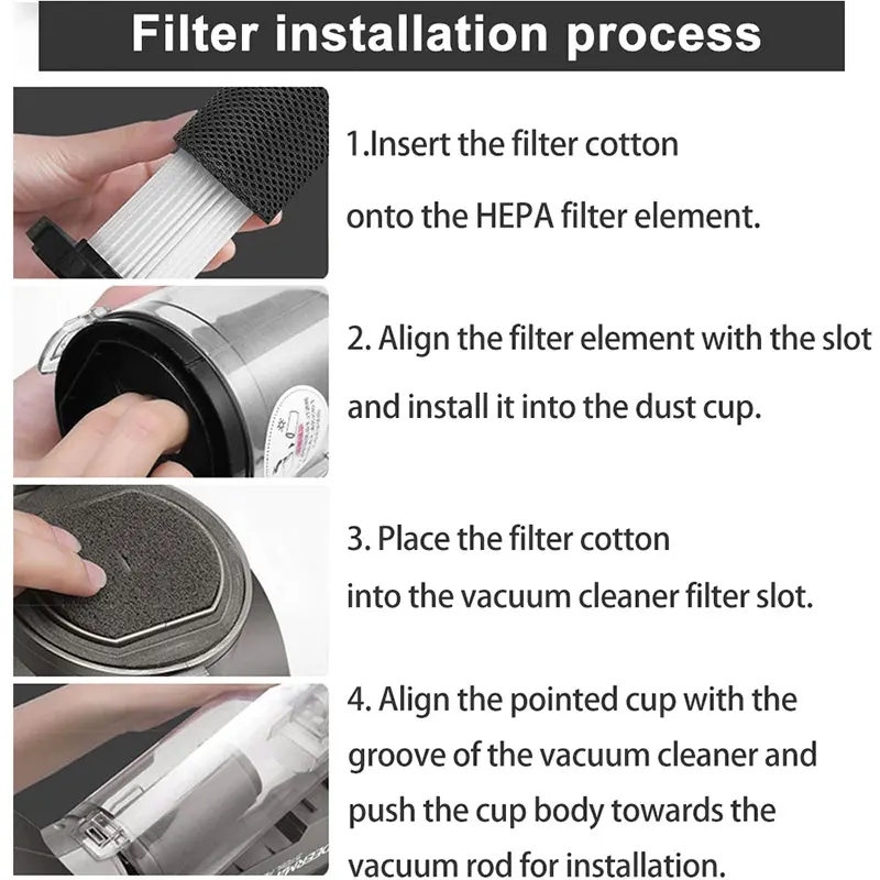 For Deerma DX700 DX700S DX700 Pro Vacuum Cleaner HEPA Filter Replacement Cleaning Brush Deep Filtration Accessories
