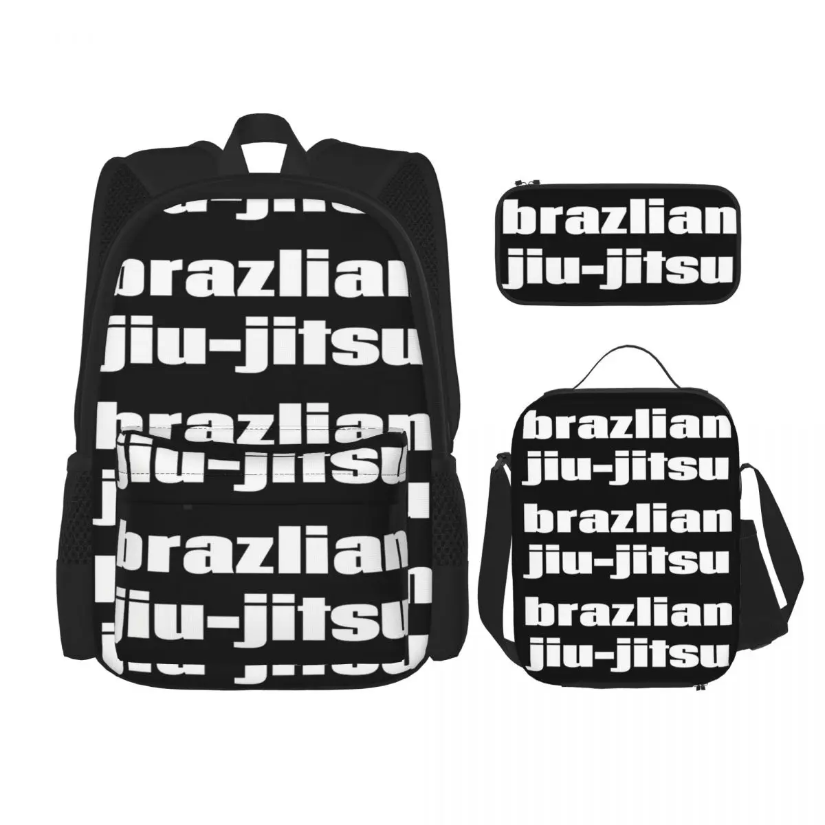 

Brazilian Jiu-Jitsu Backpacks Boys Girls Bookbag Students School Bags Cartoon Kids Rucksack Lunch Bag Pen Bag Three-Piece Set