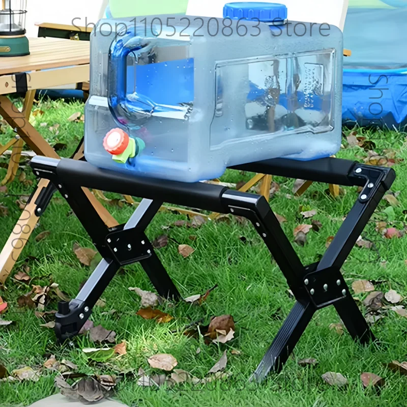 

Foldable Ice Box Holder Outdoor Portable Cooler Stand Aluminum Alloy Fishing Bucket Bracket With Storage Bag For Picnic Camping