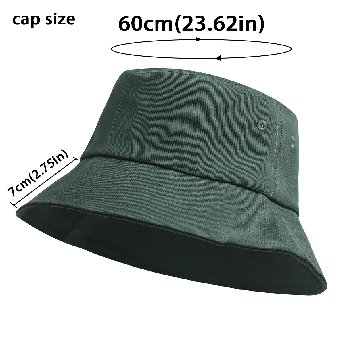 Big Head Man Sonnenhut in großer Größe für Damen, blanker Fischerhut aus reiner Baumwolle, Panama-Kappe, Übergröße, Bucket Hats, 60–61 cm