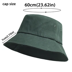 Big Head Man Large Size Sun Hat Women Blank Fisherman Hat Pure Cotton Panama Cap Plus Size Bucket Hats 60-61cm