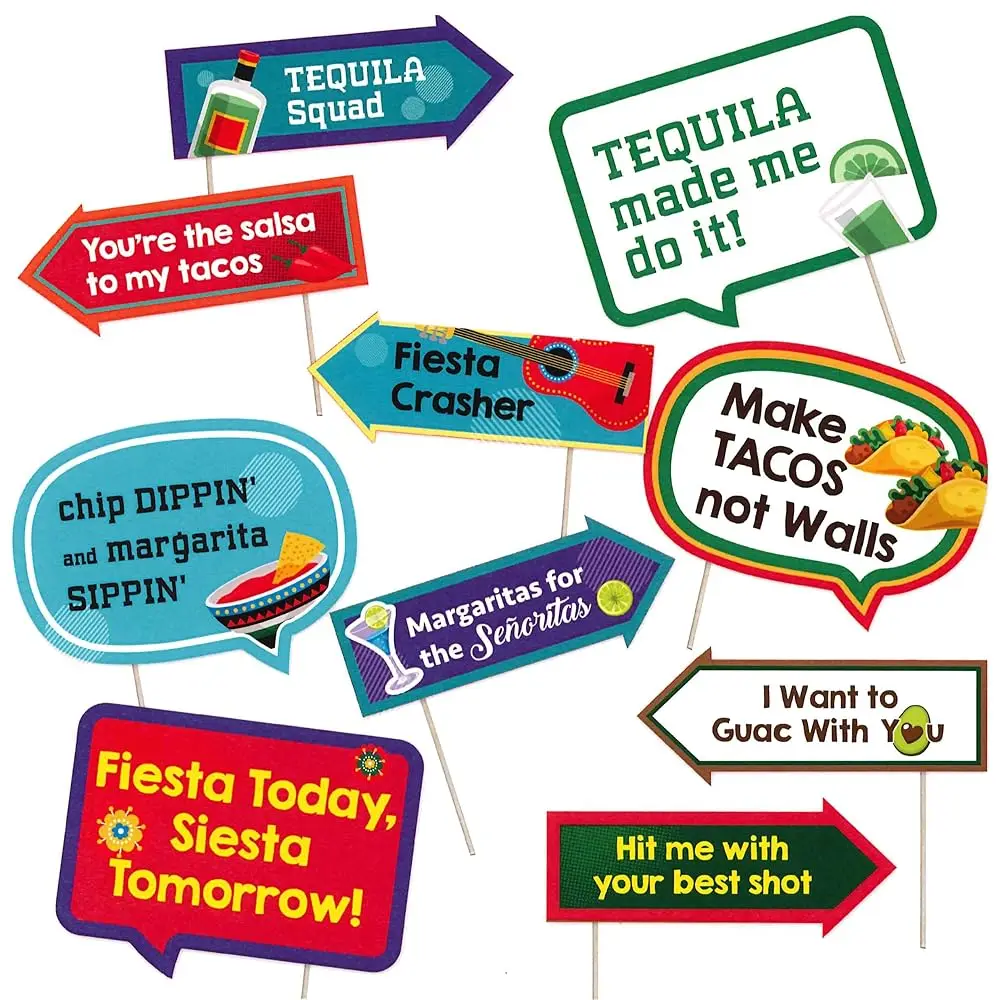 

Реквизит для фотозоны Fiesta в мексиканском стиле - Декорации для вечеринки в стиле Мексиканской Фиесты - Забавные принадлежности для фотосъемки - Реквизит для селфи