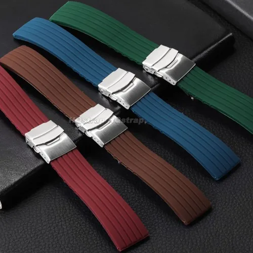 Imagen 2 del producto Correa de silicona de 20mm, 22mm, 18mm y 24mm, correa de reloj de goma Universal para Seiko, pulsera deportiva resistente al agua para Huawei Gt2/3/4