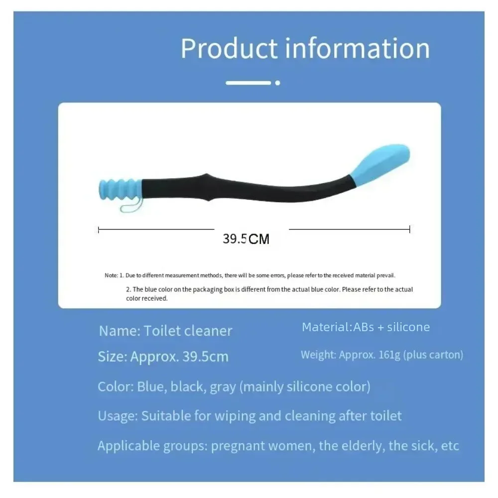 1 PC Silicone Non-bending Toilet Cleaner for The Elderly Pregnant Women Disabled and Obese Toilet Auxiliary Cleaning and Nursing