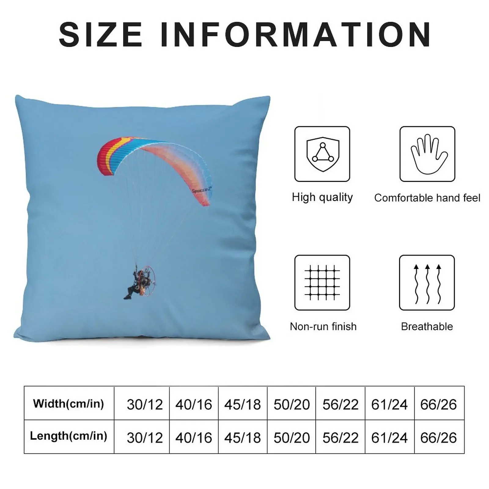 Powered Paraglider in Action. Throw Pillow Pillowcase bed pillows Sofa Cover Ornamental Pillow pillow