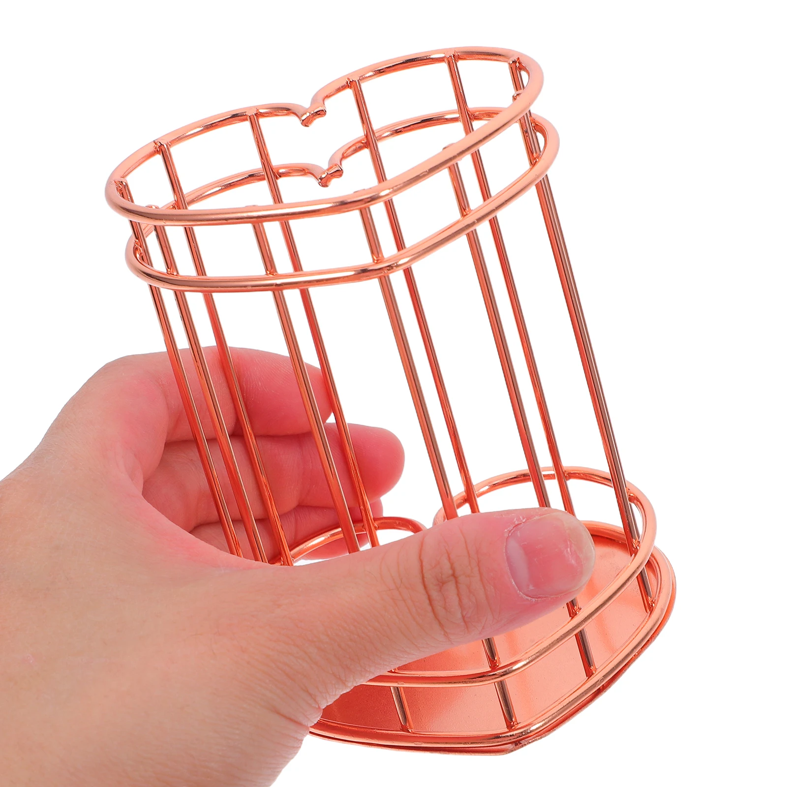 

Heart Shaped Pen Holder Rose Gold Desk Organizer Stationery Bucket Makeup Brush Pot Office Desktop Brush Holder Supplies