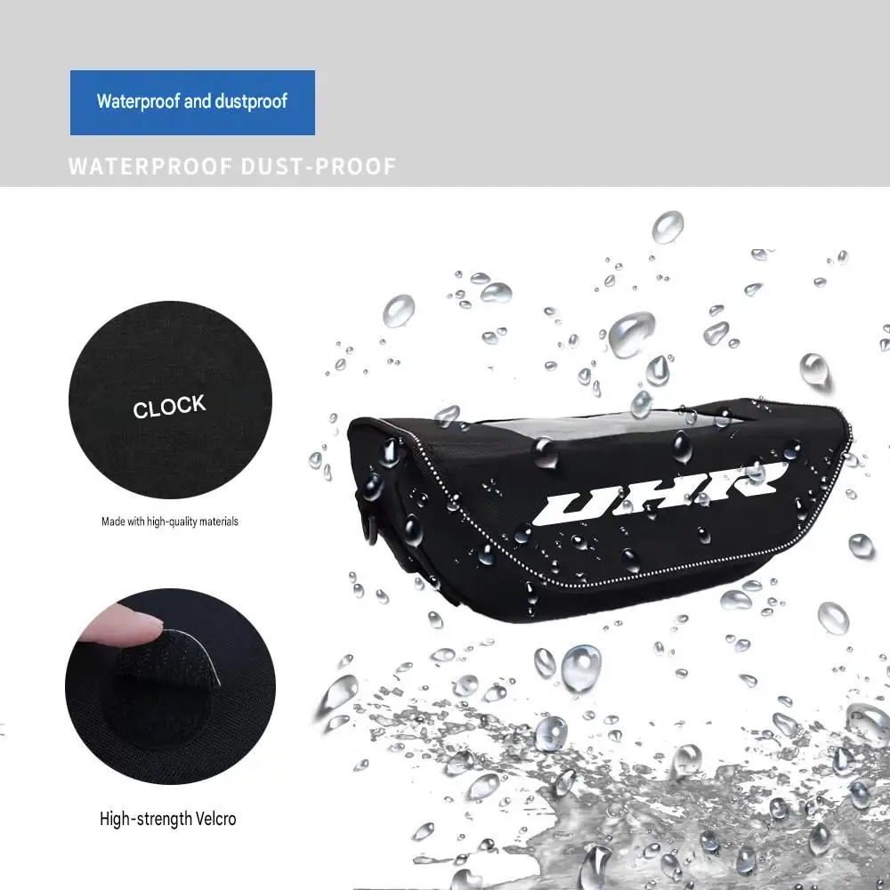 For HAOJUE UHR150 Thickened Oxford Fabric Handlebar Pack Water Splash Resistant Prevent Rain Damaging Stored Personal Items