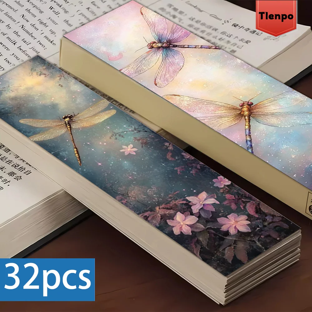 Picture 4: 32pcs, Starlight Dragonfly themed Bookmark, a loving gift for bookworms, friends, and teachers, DIY decorative page marker