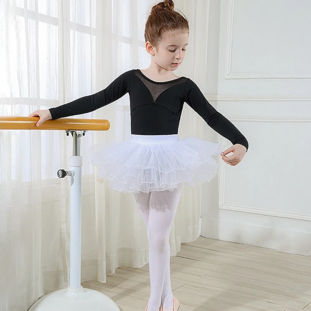 Милая балетная юбка 5 цветов, 4-слойная юбка из мягкой пряжи для девочек, пышная эластичная юбка-пачка для детей