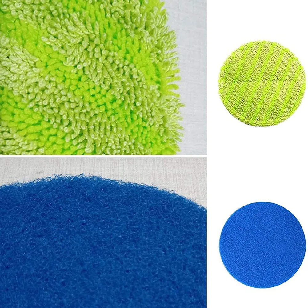 A04R-8Pcs Replacement Pad for Cordless Electric Rotary Mop Sweeper Wireless Electric Rotary Mop Scrubber Pad, Blue+Green