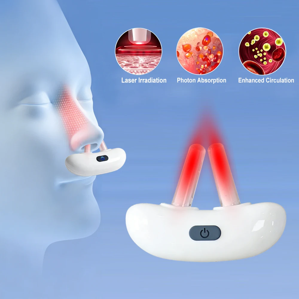 

Беспроводной прибор для назальной терапии красным светом, перезаряжаемый, низкочастотный импульсный физиотерапевтический, для назальной вентиляции, облегчения ринита