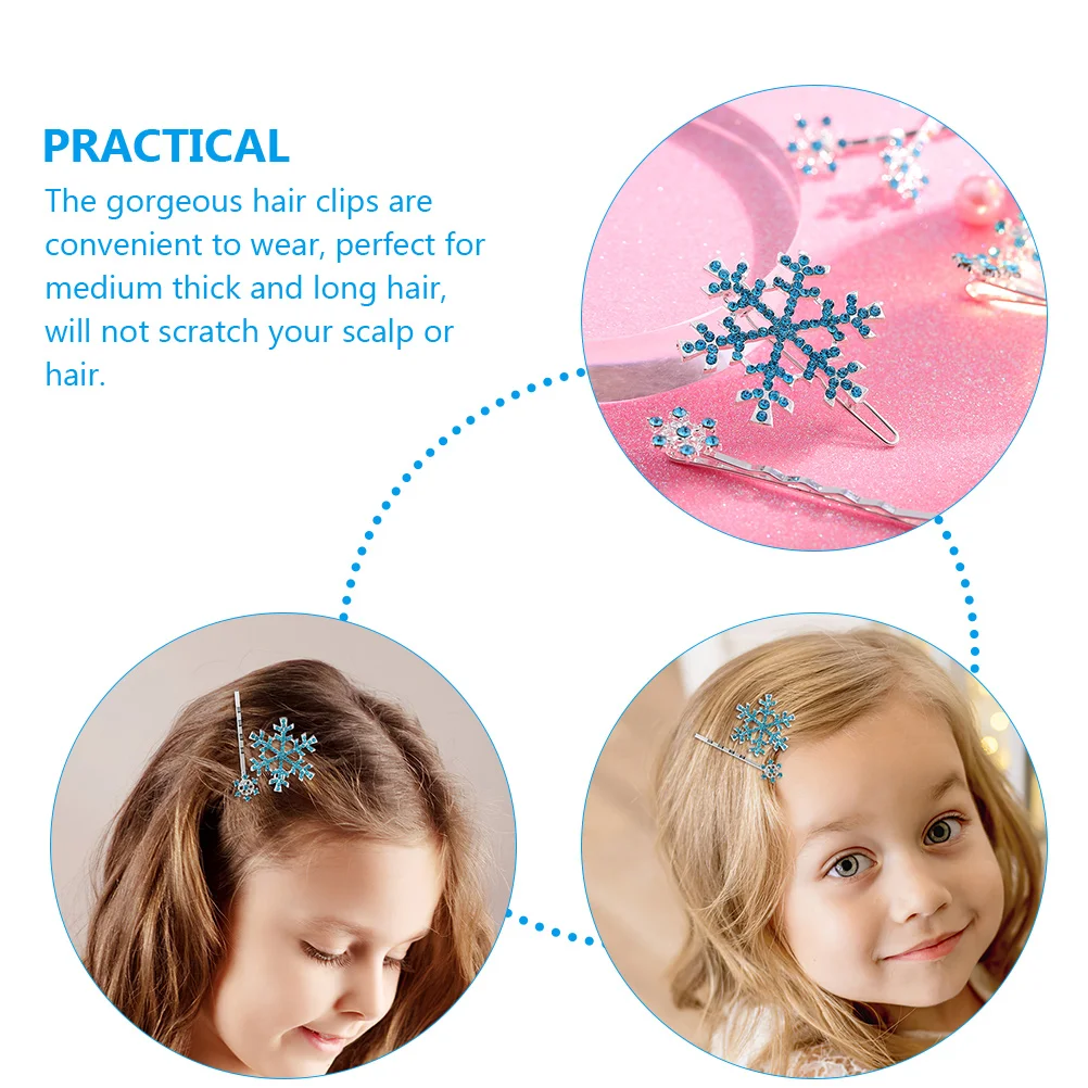 

18pcs Snowflake Clips Rhinestone Alloy Barrettes Women Accessories For Wedding Daily Wear Lightweight Durable Hairpins Girls