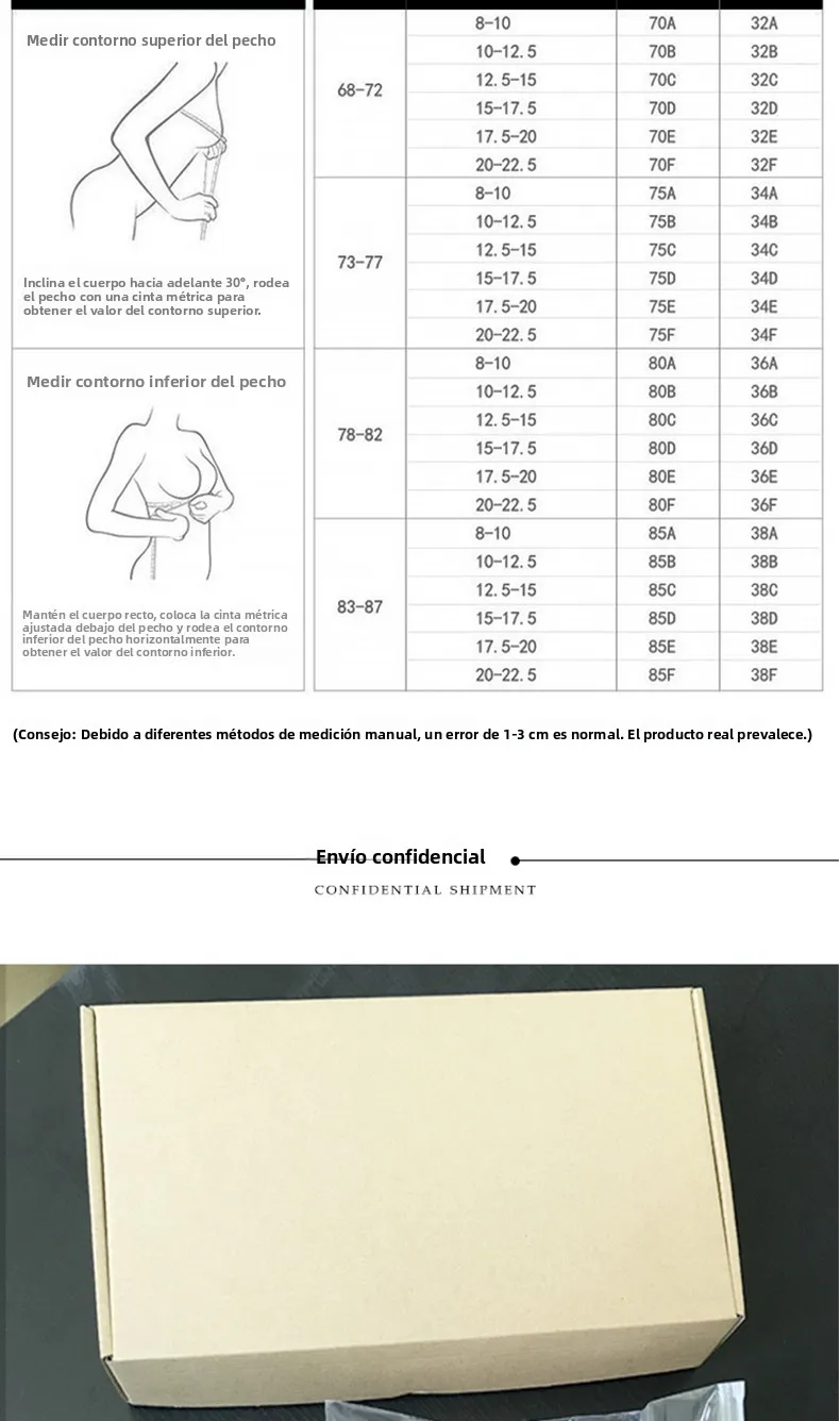 Conjunto de sujetador y bragas finos y sin costuras para mujer, con ajuste inalámbrico, efecto realce de pecho plano, para ve...