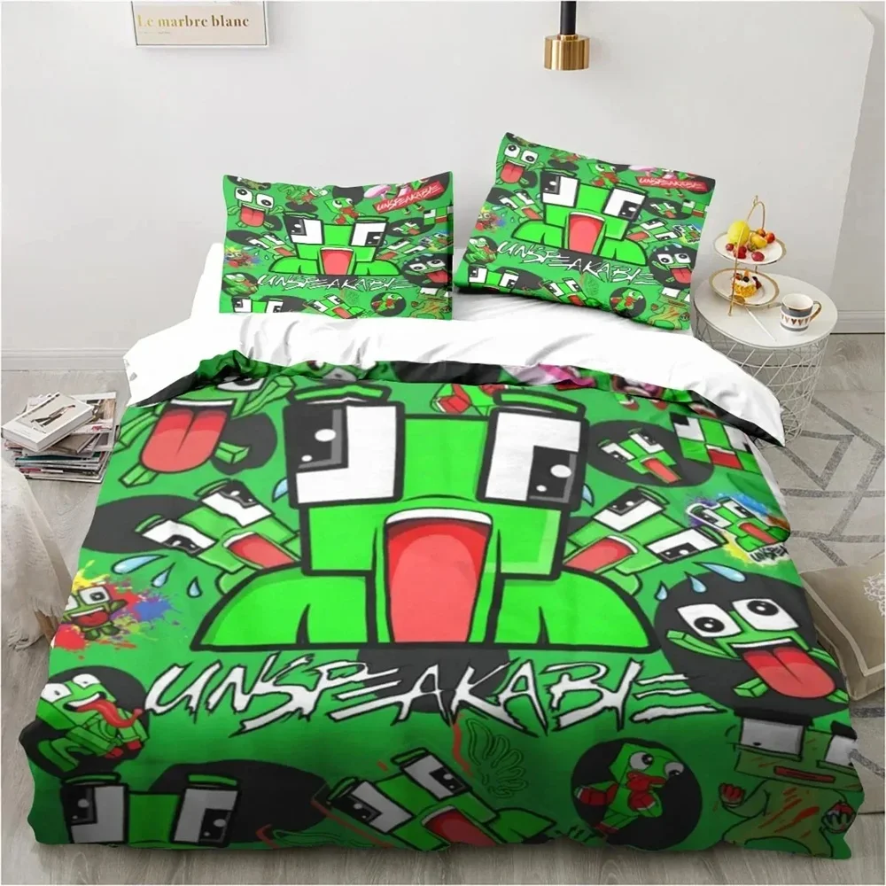 Cartoon Funny Play Unspeak.able Bedding Set Bedroom Soft Bedspreads for Bed Comefortable Duvet Cover Quilt and Pillowcase