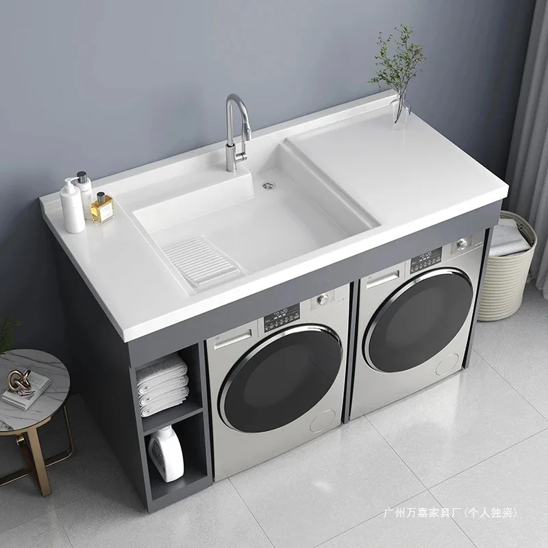 Honeycomb aluminum laundry cabinet double position and discharge washing and drying integrated cabinet laundry pool washing mach