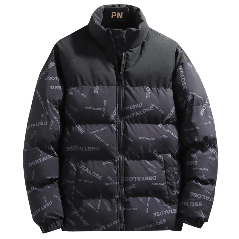 

Мужское хлопковое пальто смешанного цвета — зимнее свободное пуховое пальто большого размера для зимней одежды, мужская одежда, хлопковое пальто