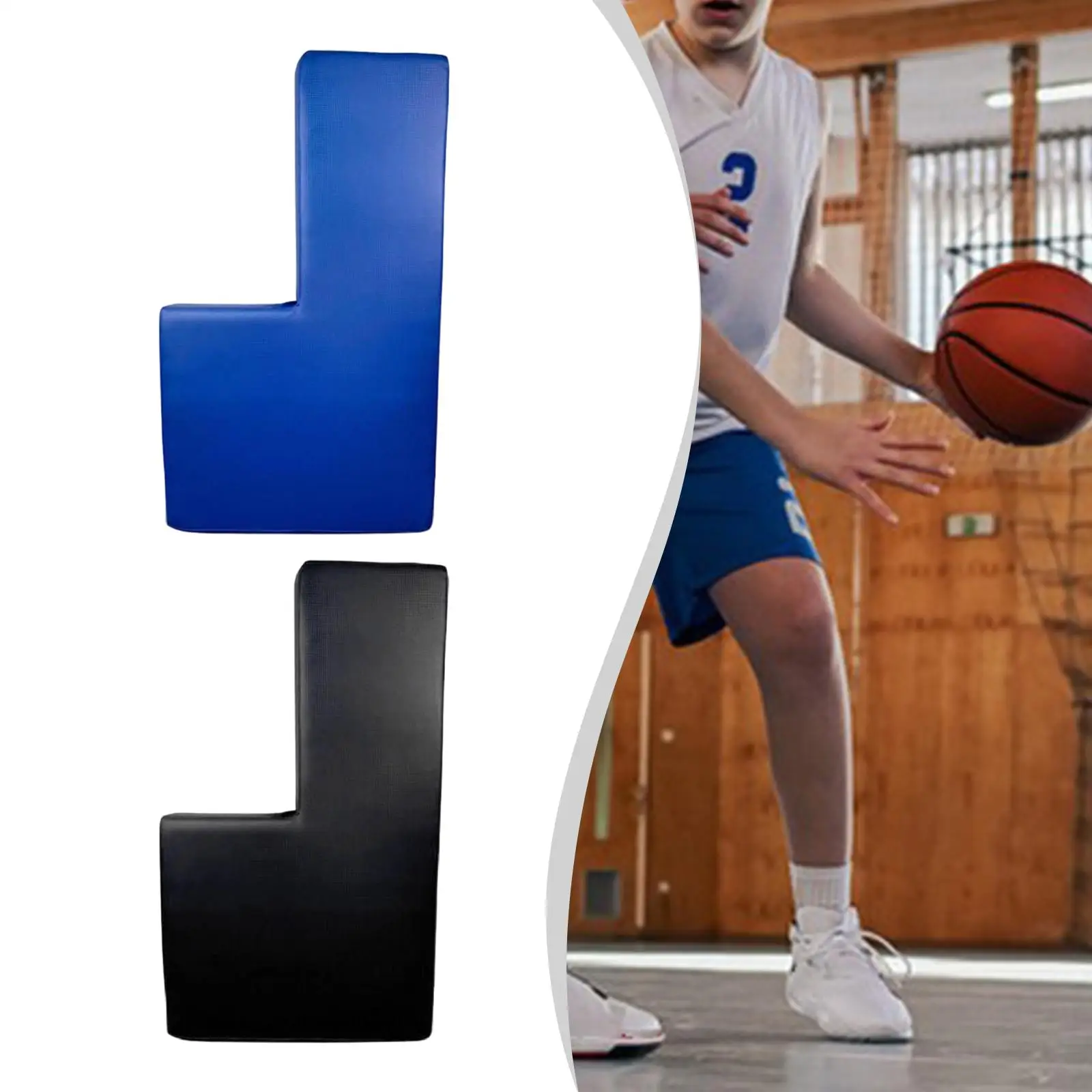 

J Shaped Padded Contact Pad Control Basketball Board Lightweight Blocking Pad with Handle for Basketball Training Kit