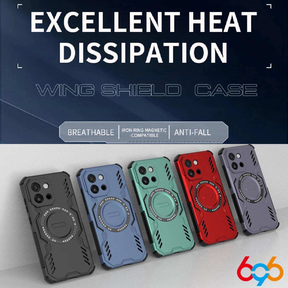 Kantong Udara Pembuangan Panas Anti Jatuh Casing Ponsel Pelindung Pengisi Daya Nirkabel Daya Tarik Magnet Kuat untuk One Plus 13 1 + ACE5 Baru