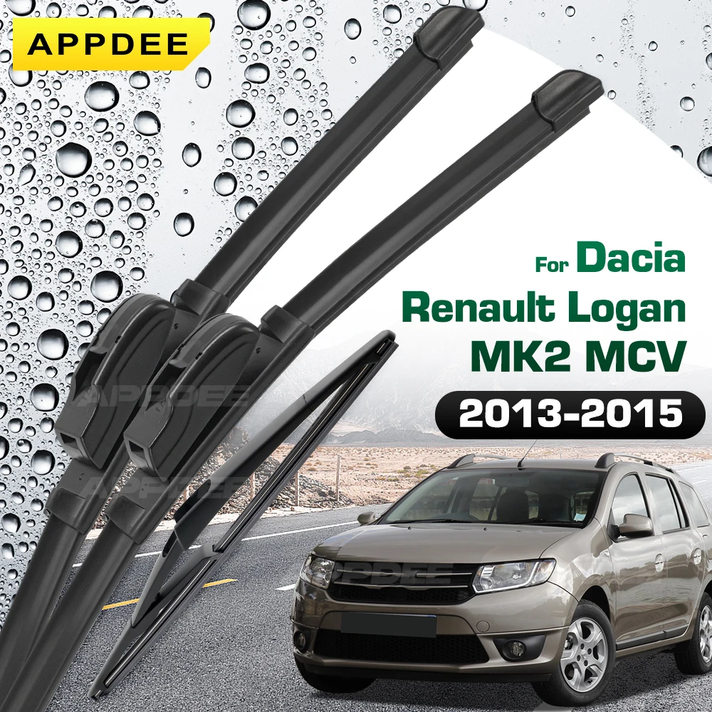 

Silicone & Rubber Wiper For Dacia Renault Logan MK2 MCV 2013-2015 Front & Rear Wiper Blades Windshield Windscreen Window Brushes