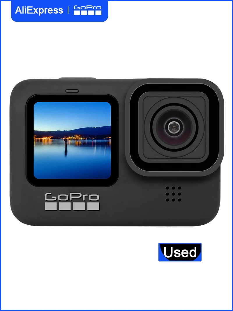 كاميرا GoPro HERO 9 Black Action 4K 5.2K فيديو 20 ميجابكسل مع شاشة أمامية ملونة خوذة حية Go Pro 9 كاميرا رياضية #6
