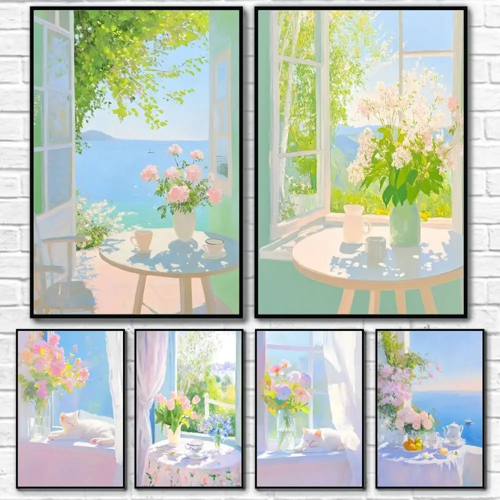 

Nordic Modern Leisure INS Poster Home Living Bed Room Bar Hallway Sticky Wall Art Printing Waterproof Aesthetic Decor