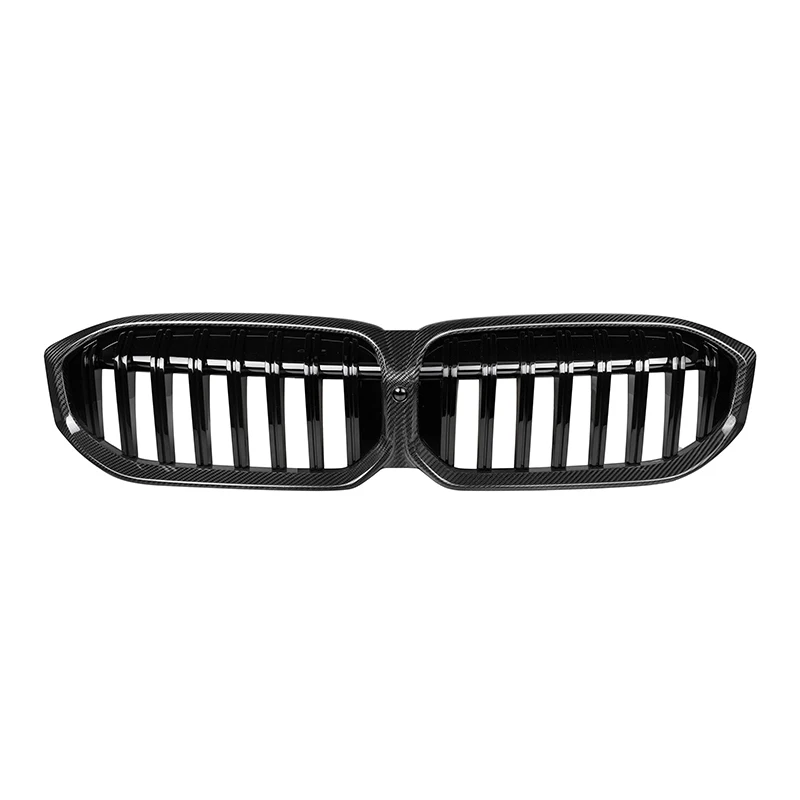 Dry Carbon Fiber Single Slat Grille For BMW 3 Series G20 LCI 2023-IN Diamond Style Gloss Black Front Bumper Grille G20 Grille