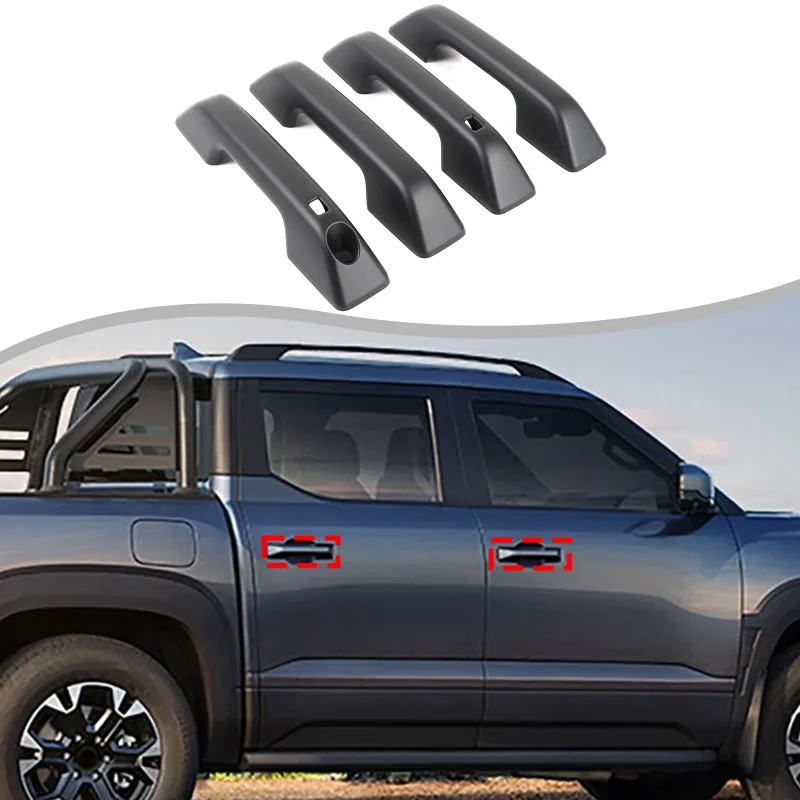 

4pcs ABS Exterior Door Handle Covers For 2024+ BYD Shark Left-handed peptide with smart pore Exterior Accessories