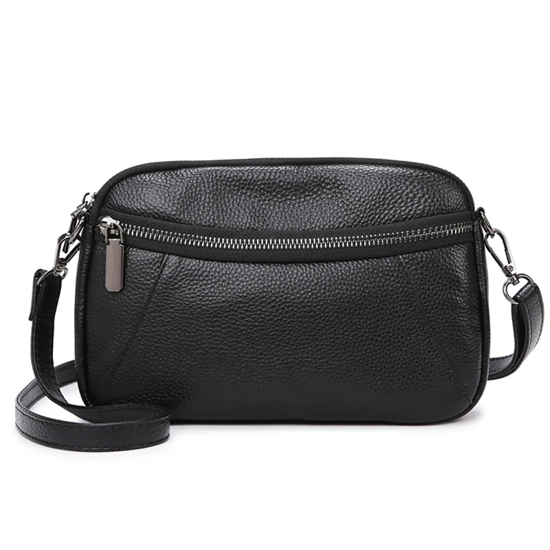 2024 New Women\'s Messenger Bag High Quality Genuine Leather Female Shoulder Bags Trendy Design For Girls Phone Bolsos Wallet Sac