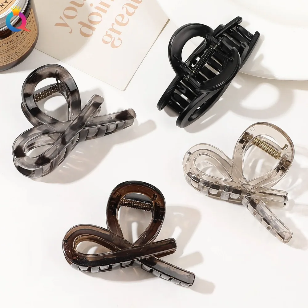 High-Quality Vintage Bow Tie Hair Claw Clips Large Easy to Use Ponytail Hair Clamps Durable Hairpin Hair Accessories