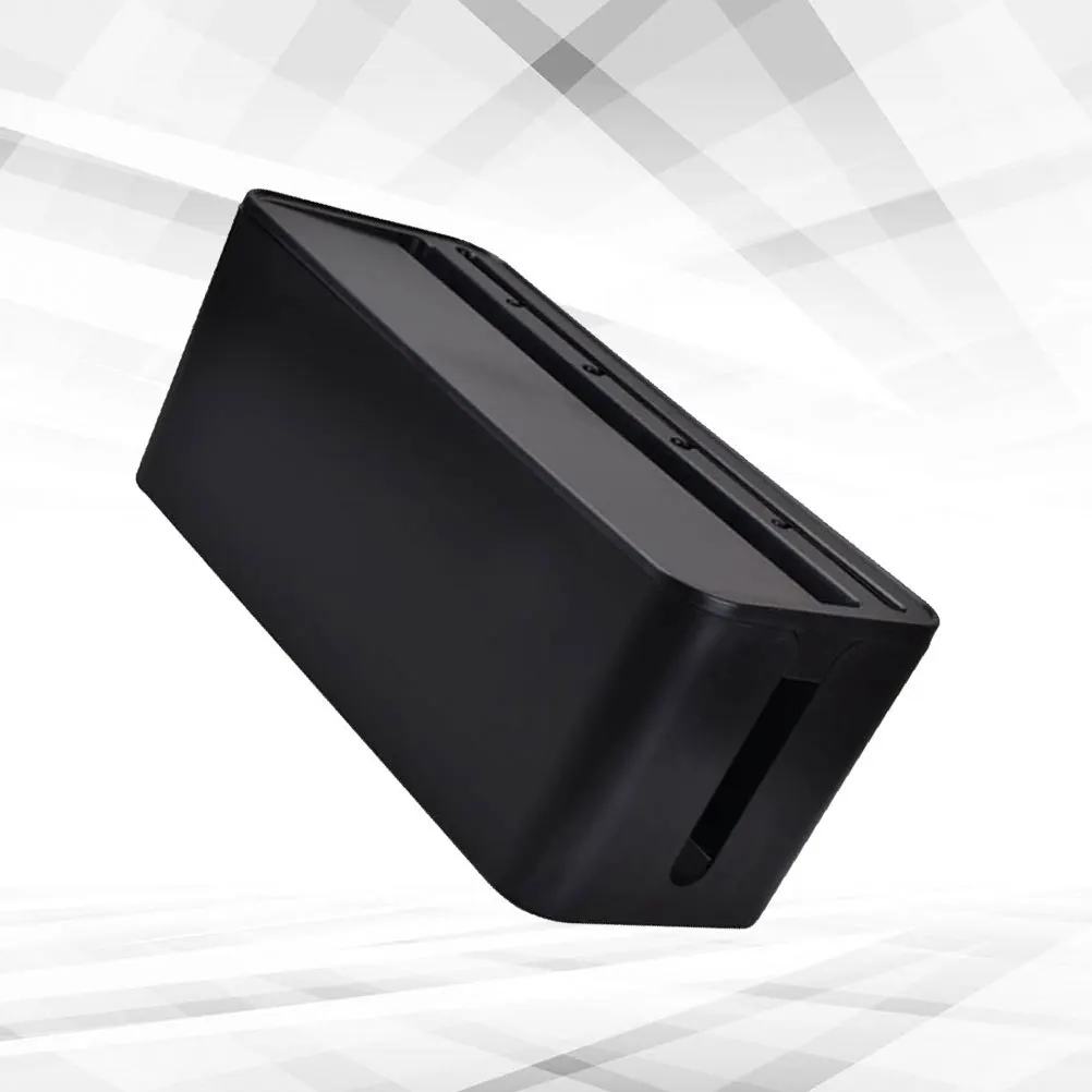 

Power Cord Storage Box Black Durable Cable Management Holder For Home Office Living Room Bedroom Kitchen Bathroom Study Balcony