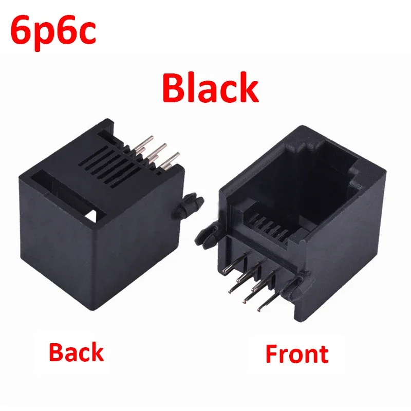 10-20Pcs RJ12 6P6C RJ11 PCB Mount Telephone Modular Connector Socket Interface Crystal Female Socket Telephone For Plug Jack