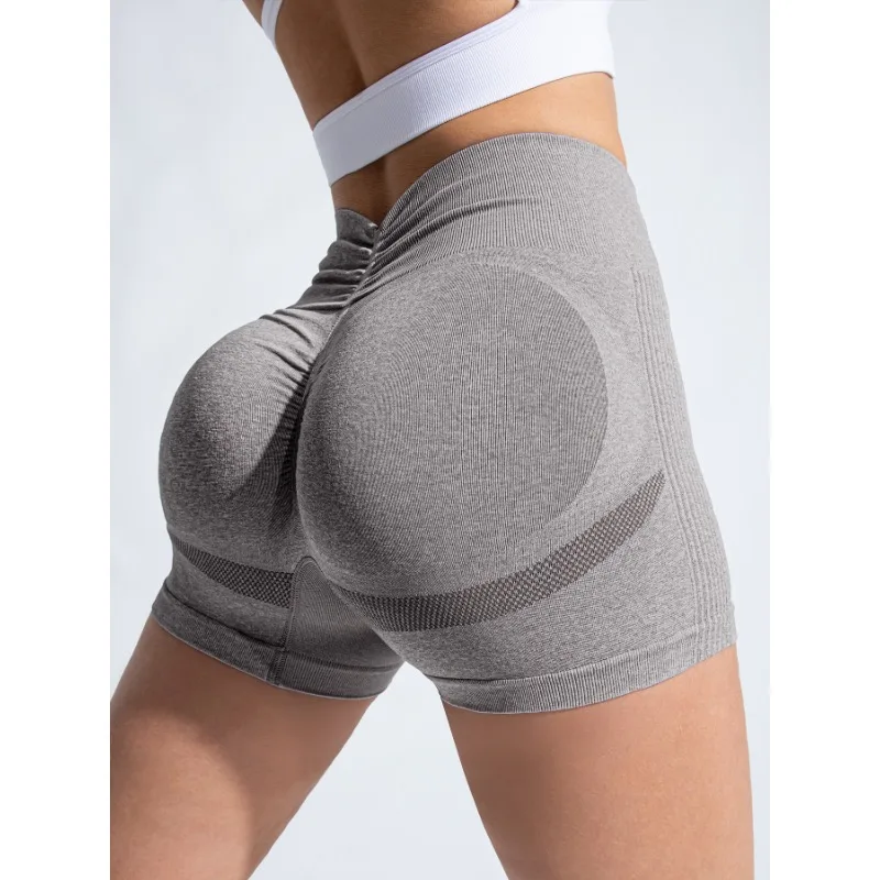 Ogo Sports-Short de yoga sans couture pour femme, taille en V, extensible, séchage rapide, respirant, course à pied, levage des hanches, sexy