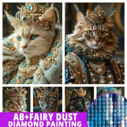 Fairy Dust AB Paint With Diamond Painting Cat 5D New Embroidery Animal Cross Stitch Kits Mosaic Rhinestone Pictures Handmade