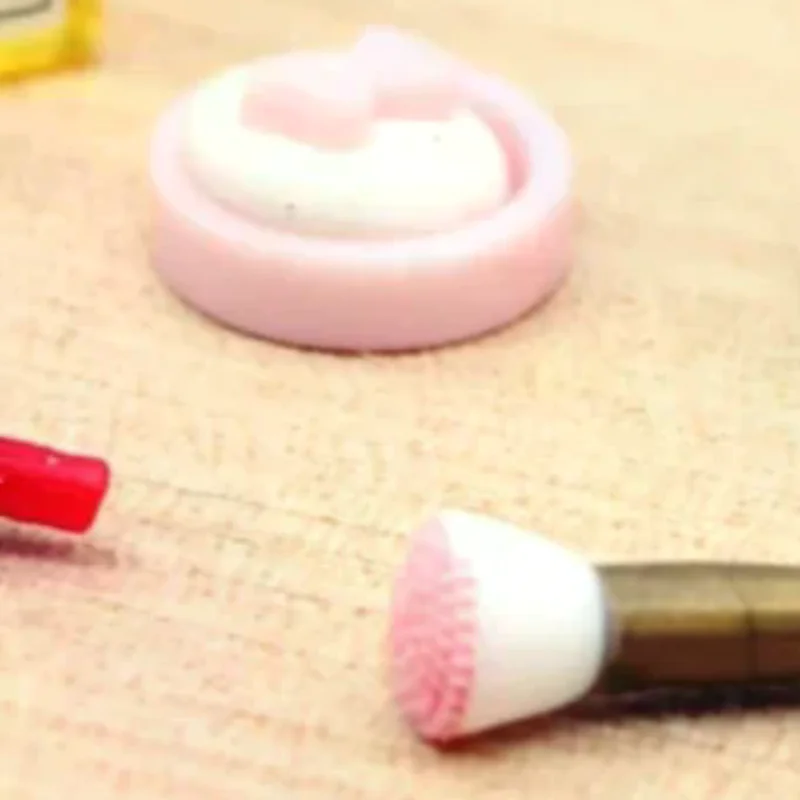 1 مجموعة 1:12 دمية مصغرة مستحضرات التجميل أحمر الشفاه ضغط مسحوق العطور فرشاة للمكياج نموذج دمية ماكياج المشهد. اكسسوارات الديكور #1