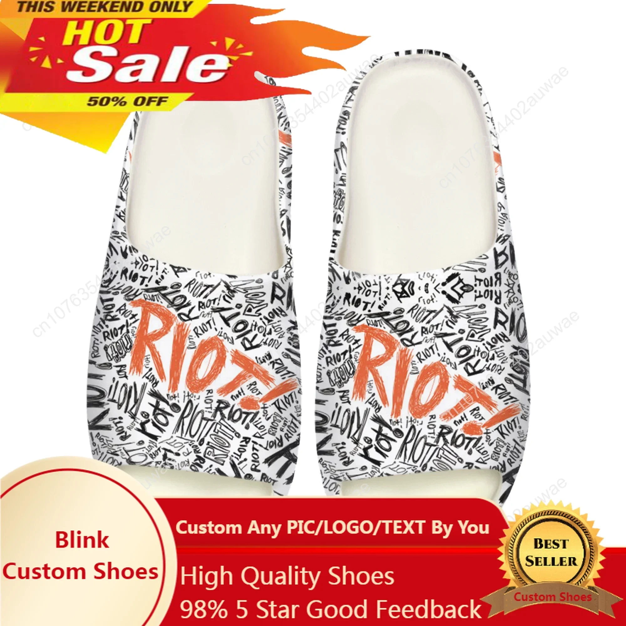 

Paramore Band Soft Sole Sllipers Home Clogs Step on Water Shoes Mens Womens Teenager Customize Bathroom Beach on Shit Sandals