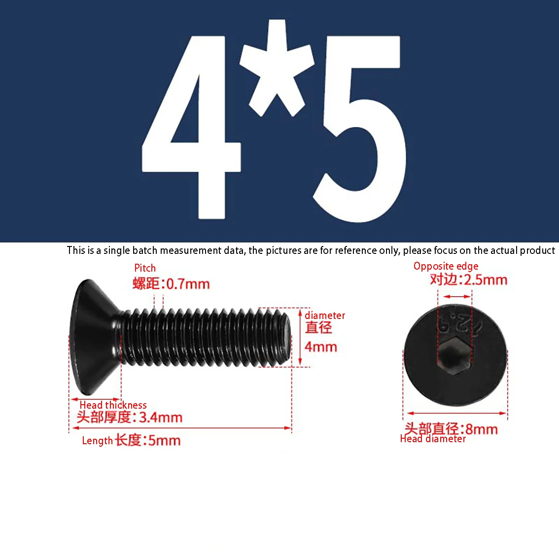 M4 Grade 12.9 Carbon Steel Screws Hexagonal Flat Head Bolts Black Countersunk Industrial Frame Connection Screws