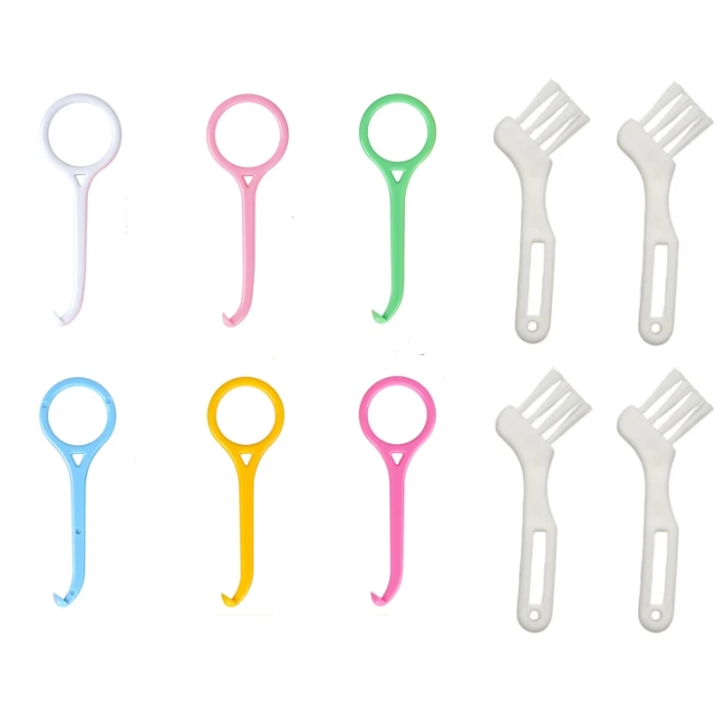 20Set Oral Teeth Aligner Removal Braces Hook Tool Dental Invisible Brace Extractor Mini Brush for Teeth Braces Cleaning