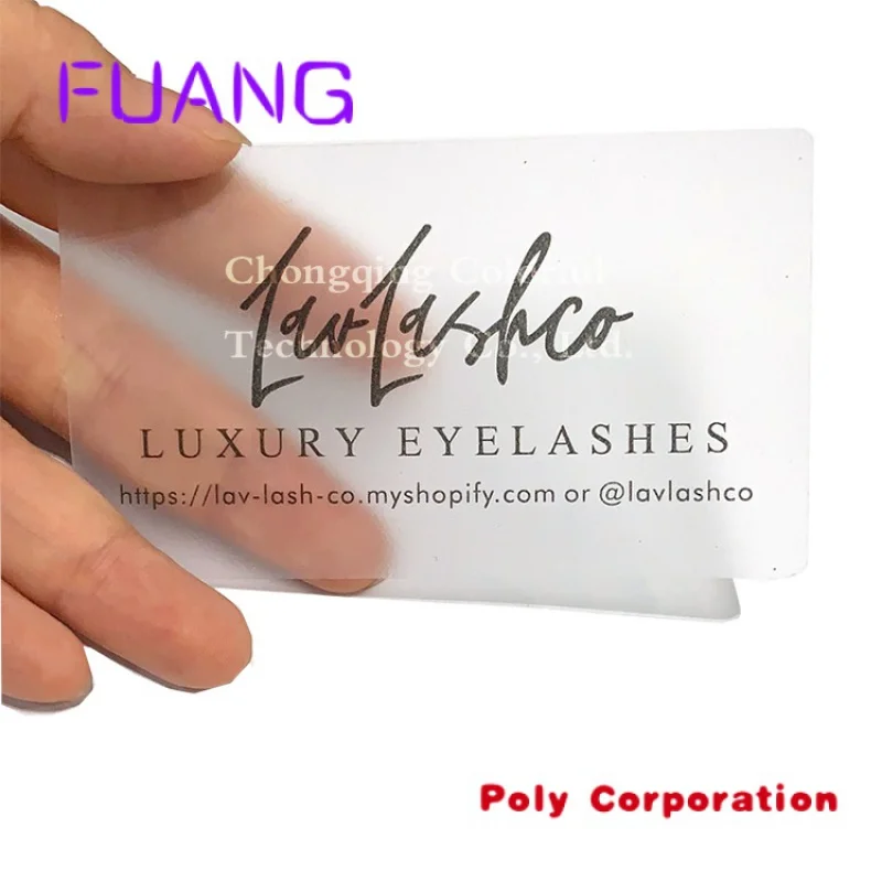 High Quality  Waterproof Custom Design CR80 Clear Plastic Transparent Business Card Printing