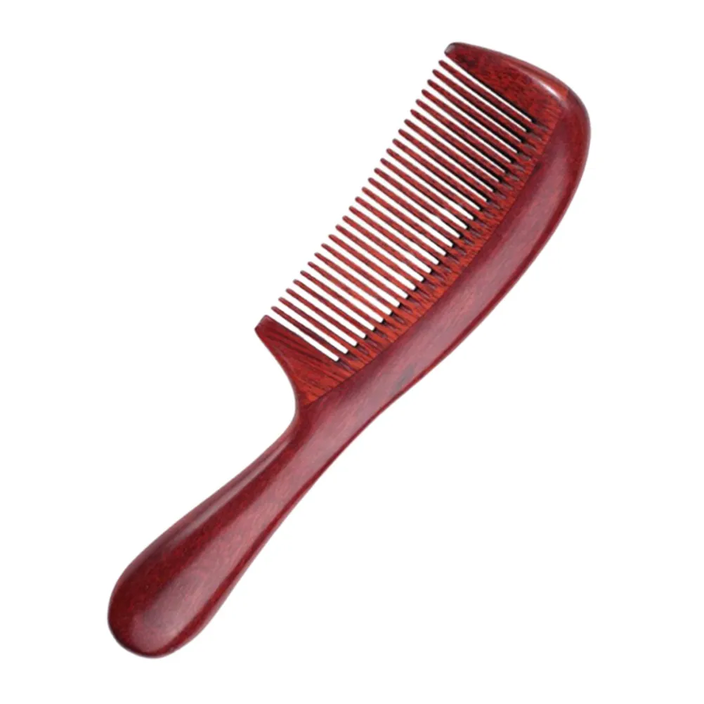 Thick Round Handle Natural Sandalwood Comb Hair Comb Anti-Static Smooth Teeth Massage Scalp Blood Circulation Headache Relief
