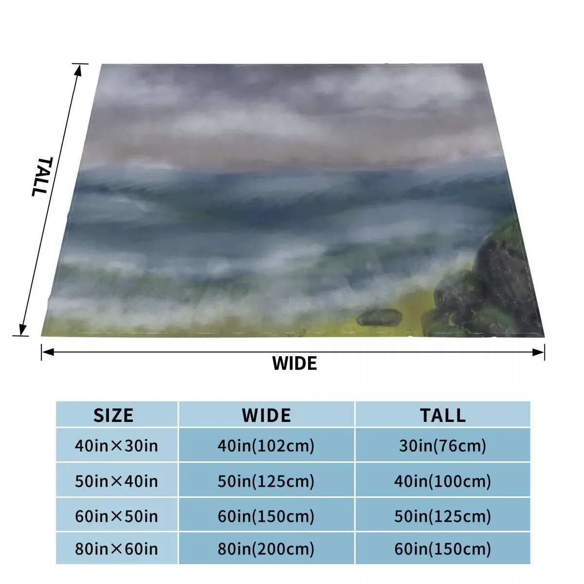 Cloudy cliff seaside Throw Blanket Luxury Giant Sofa Luxury Brand Decorative Sofas Blankets