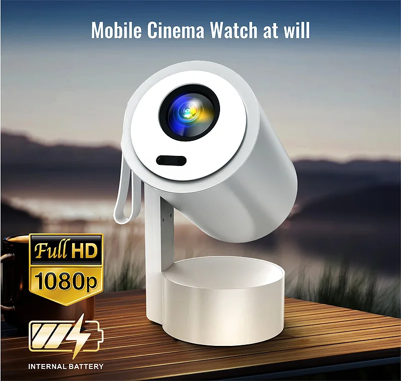 2026 Newest R3P Smart Mini 4K Android 13 Projector 6000mAh Wifi Home Theater Video Screen For Home Game 4K LCD