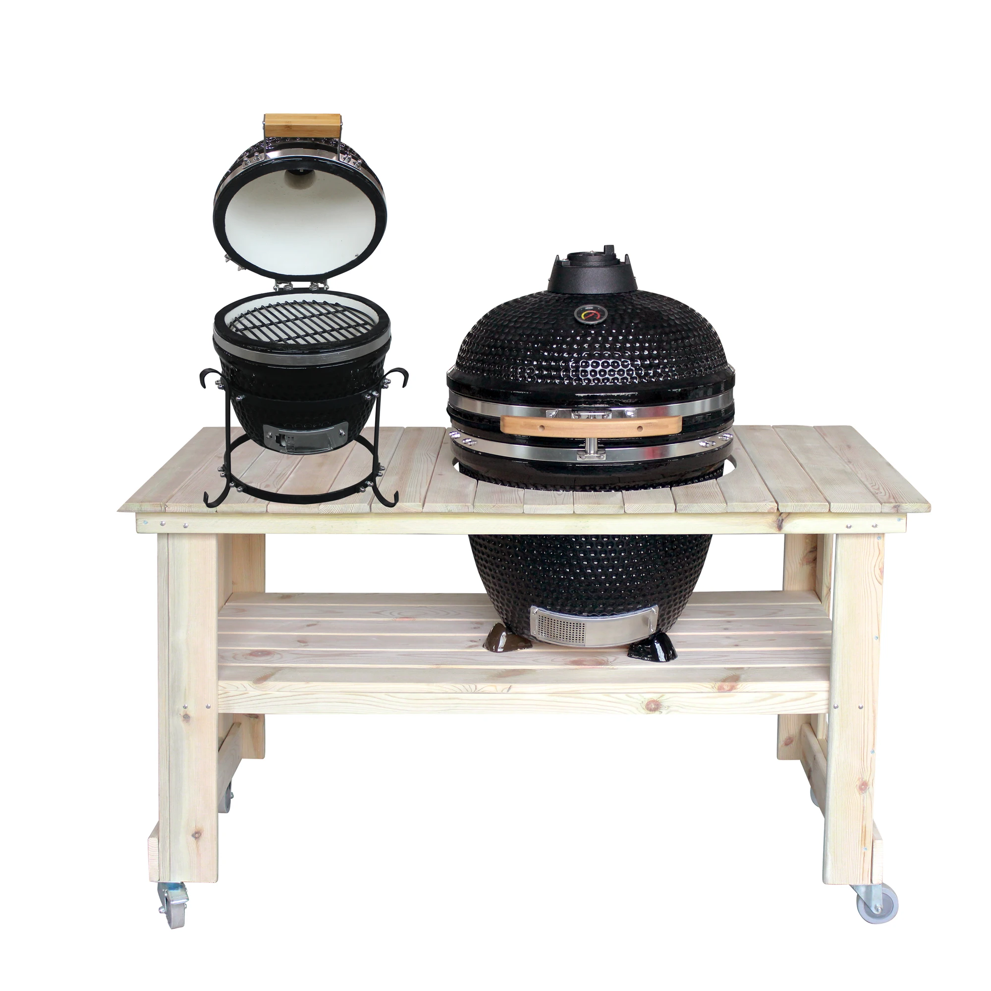 

Auplex Kamado Grills 21 Inch XL Masterbuilt Brasero Charcoal Outdoor Barbecue Bbq Grills Smoker with Table