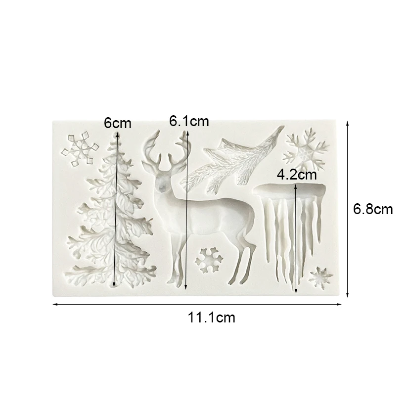 Tree Deer Christmas Silicone Cake Baking Mold Sugarcraft Chocolate Cupcake Resin Tools Fondant Cake Decorating Tools