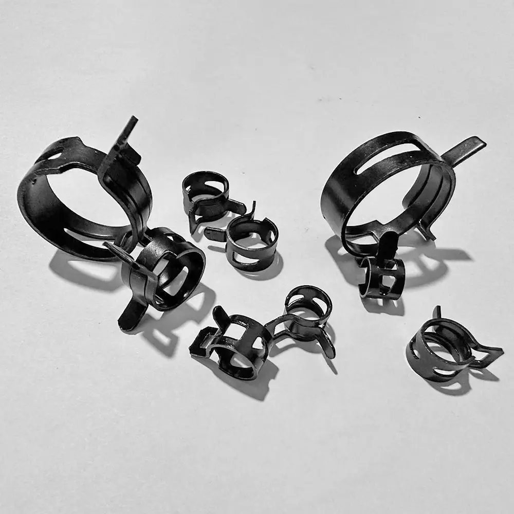 20Pcs/Lot Tube Clamp Spring Clips Elastic Buckle for Fuel Oil Line Water Hose Pipe Fastener 65MN Manganese Steel Black Pipe Hoop
