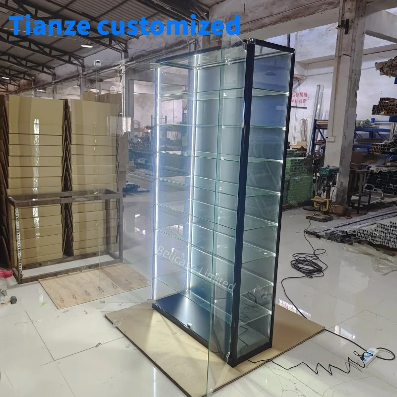 

(customized)FullTobacco Store Cabinet Glass Show Displays with LED Lights Smoke Shop Shop Display Furni