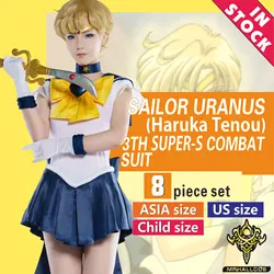 MRHALLCOS Anime Cosplay Sailor Uranus Haruka Teno Moon SuperS Crystal Dress Outfits Costume Halloween Party Kid Adult Women Plus