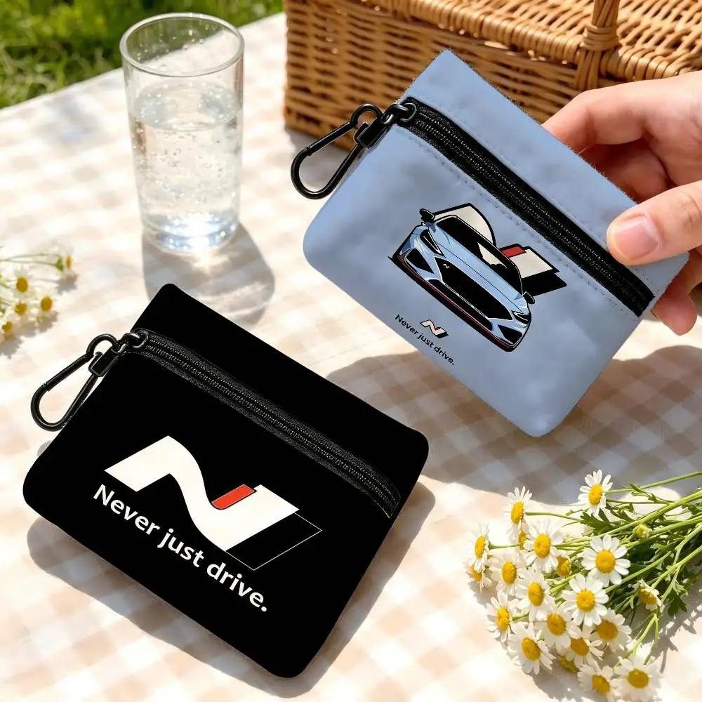 JDM N line Portable Oxford Fabric Mini Wallet Carabiner Never just drives sports Design Small Coin Bag For Cards Keys Earphones